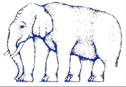 Mira este elefante durante 3 segundos y luego retira la vista. ¿Cuántas patas tiene?